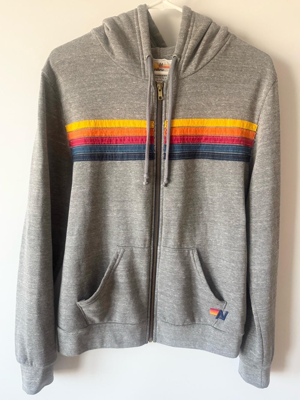 Aviator Nation 5 Stripe Zip Up Hoodie